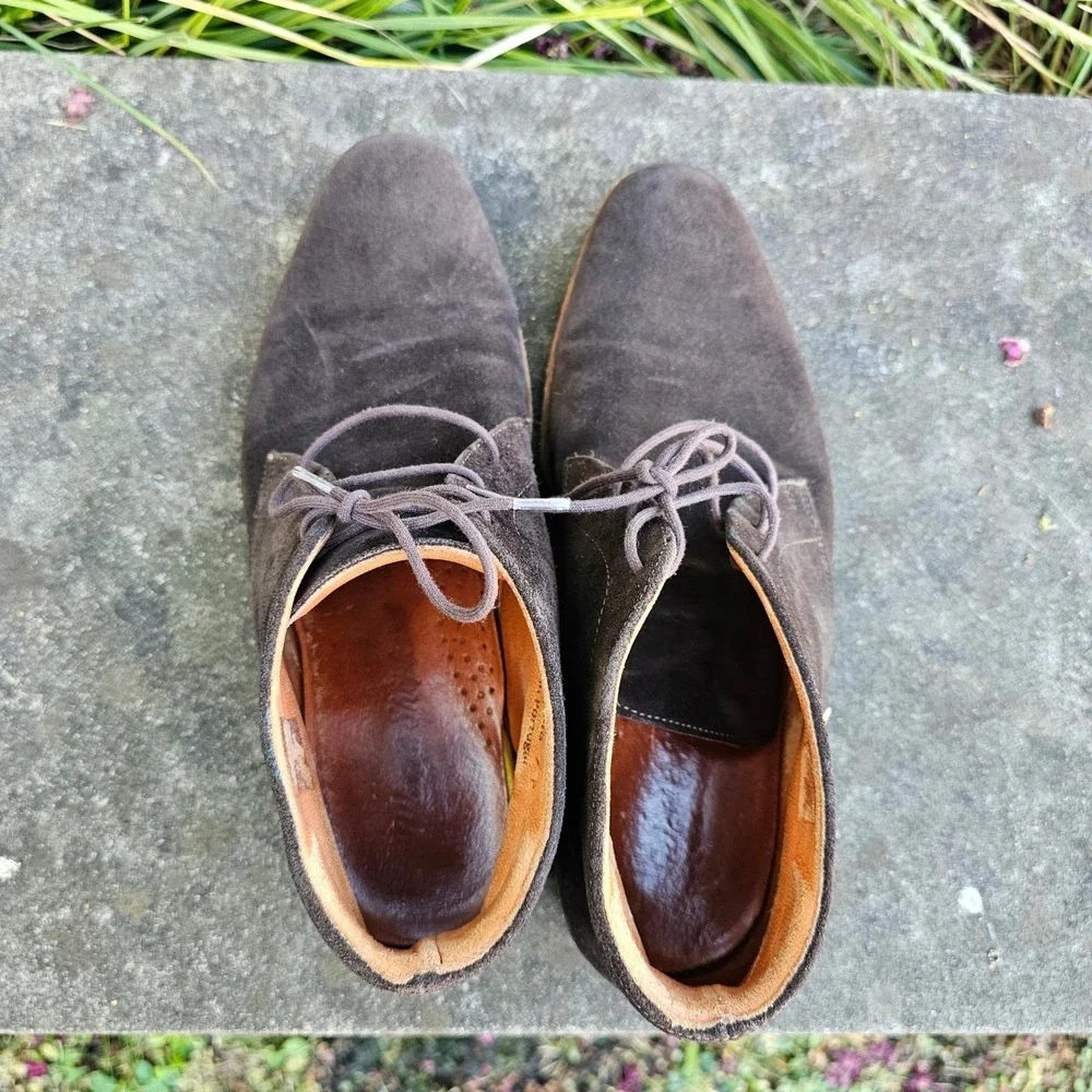 Wolf & Shepherd Striker Chukka Chocolate Brown Suede Leather Boots Woman 7 Men 9